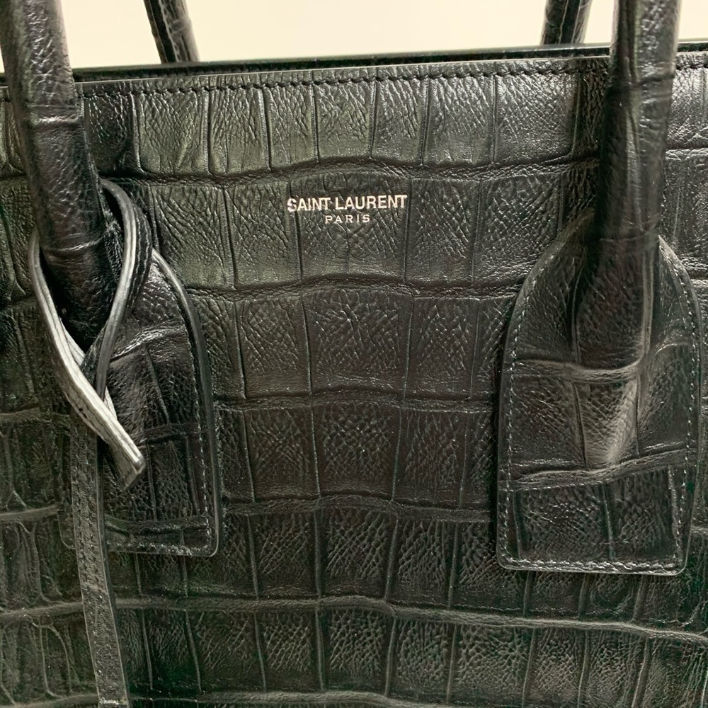 Saint Laurent Small Croc Embossed Sac de Jour - Picture 4 of 14